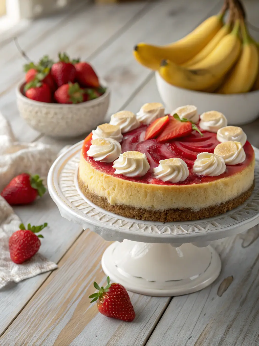 Banana-Strawberry Cheesecake How To Make In 5 Easy Steps