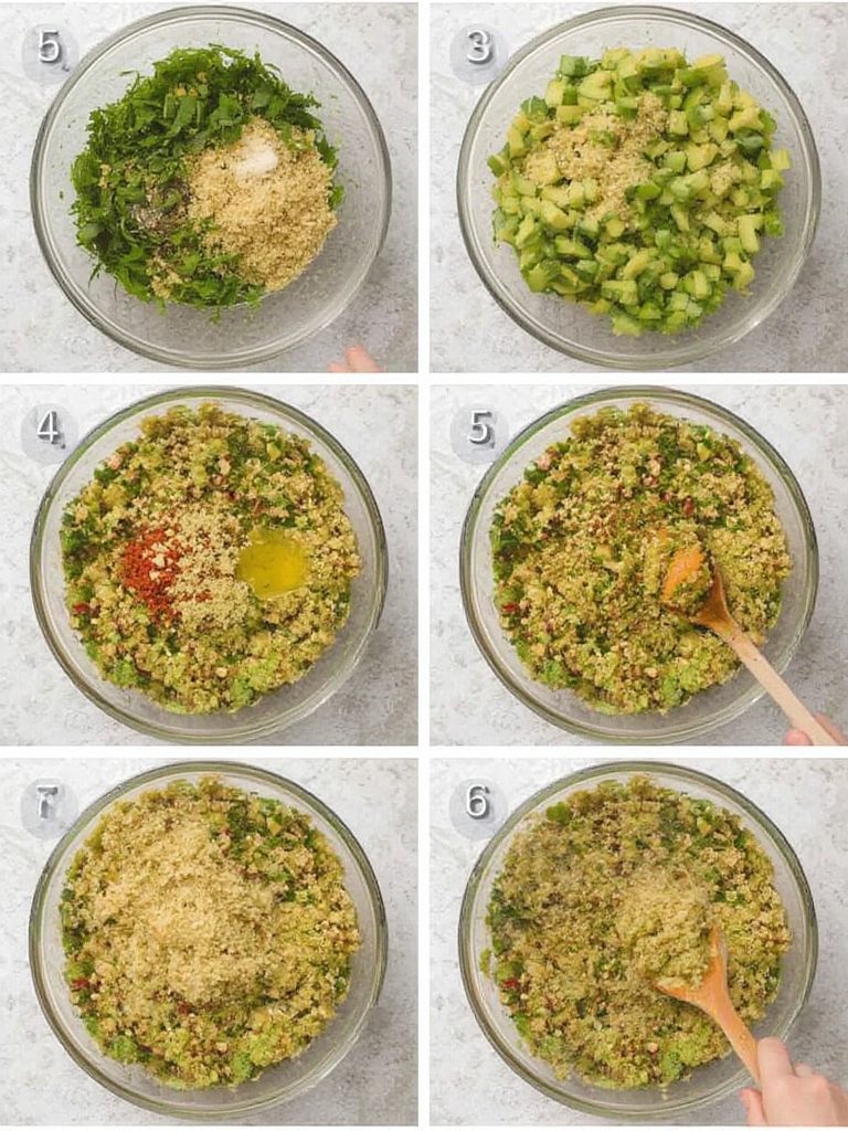 Preparación de la ensalada de quinoa con aguacate