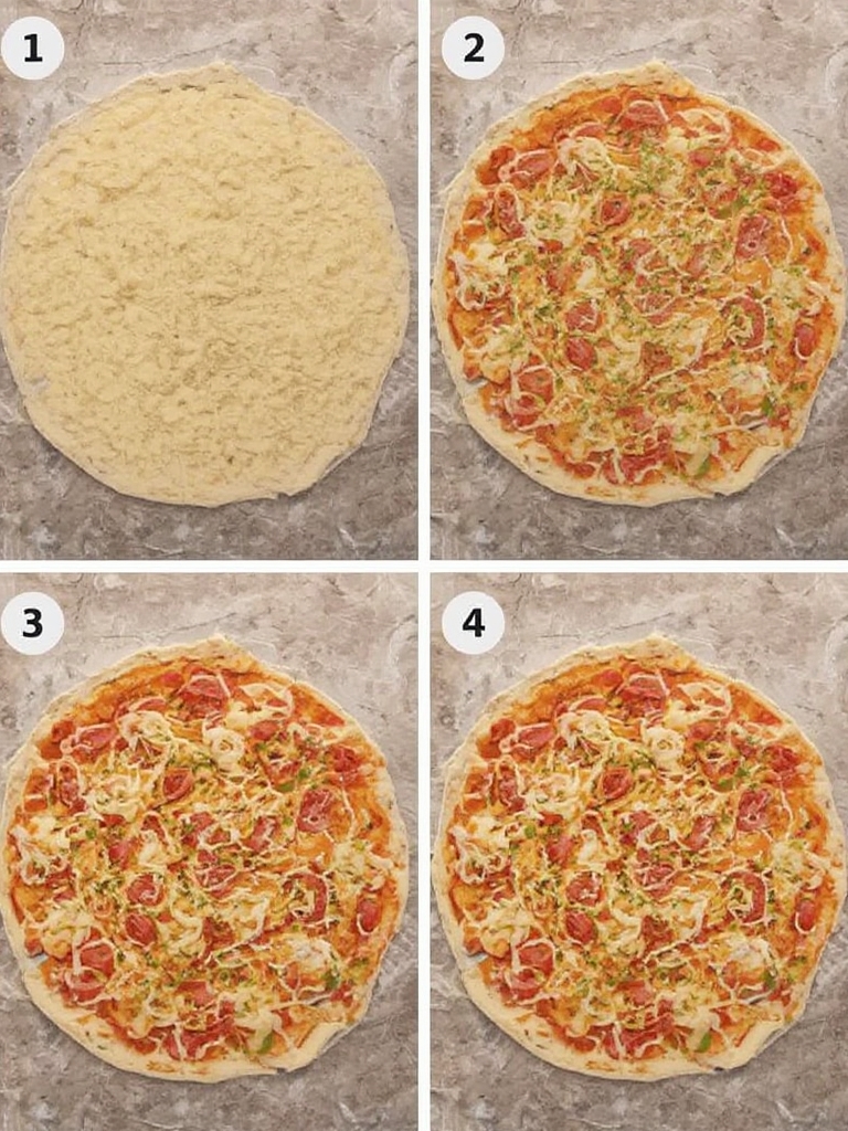 Preparación de pizza con base de coliflor